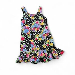 Floral Ruffled Tiered Sundress Scoop Neck